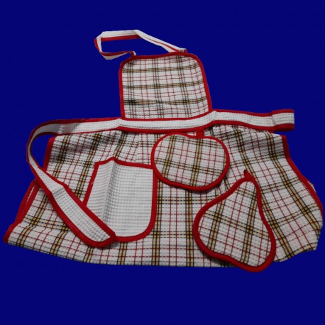 Set cucina Nido d'ape rosso